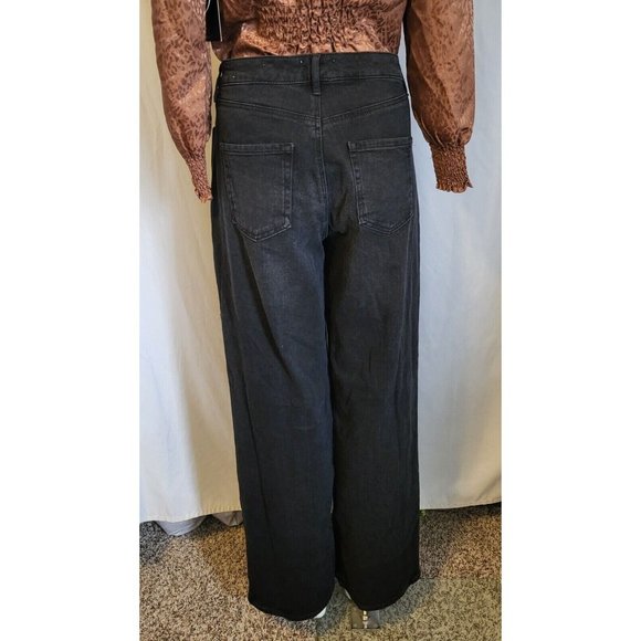 Jessica Simpson Women's Black High Rise Relaxed Wide Straight Jeans Size 30 NWT - Picture 5 of 7